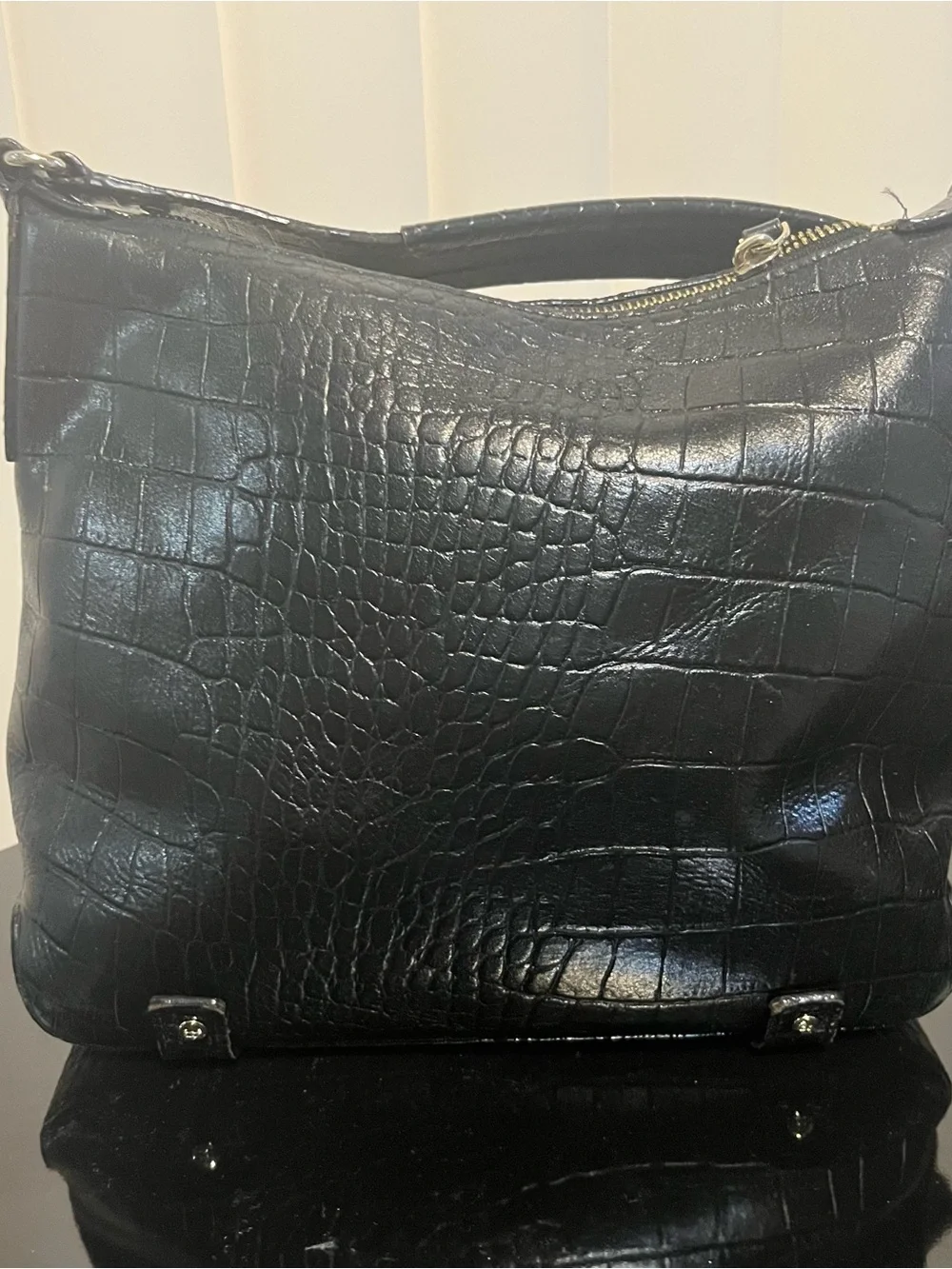 Kate Spade  Croc-Embossed Leather Shoulder Bag